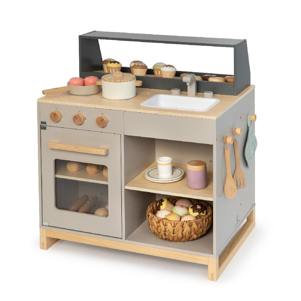 babymarkt Spielküche & Shop Prunus warmgrau/natur