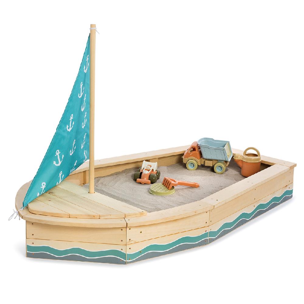 babymarkt Sandkasten "Anchor Lover" natur-petrolblau