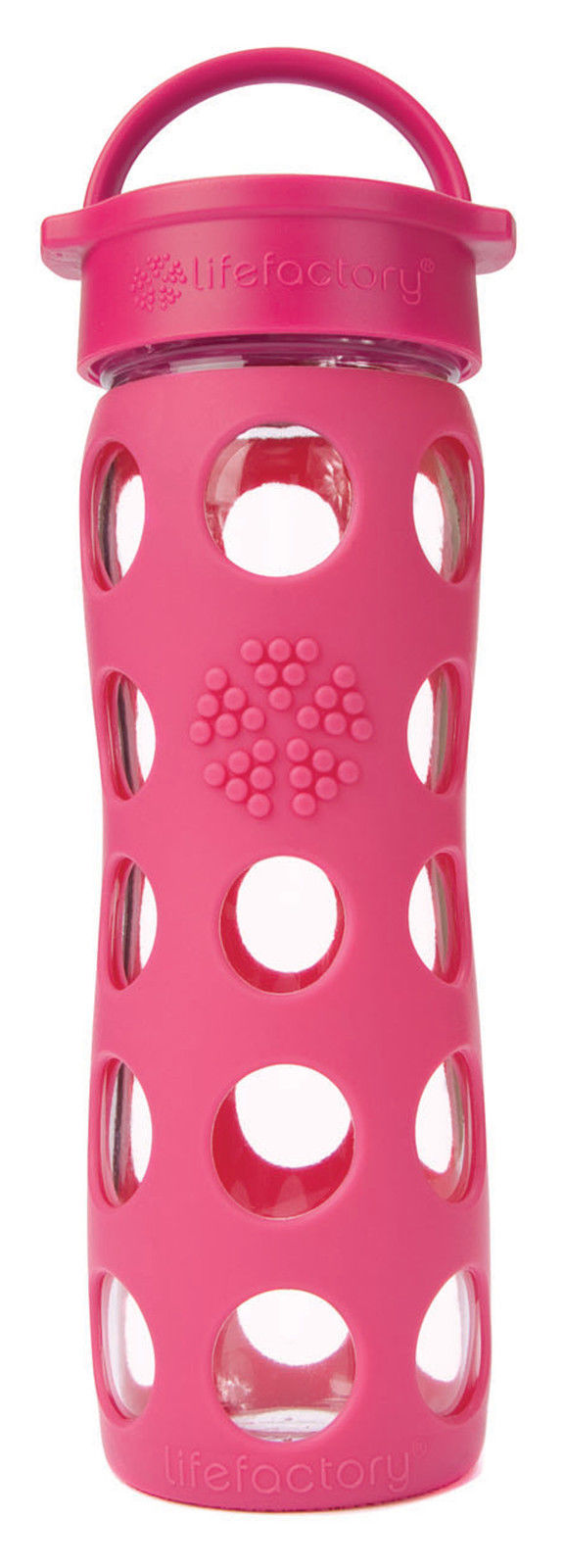 babymarkt Trinkflasche aus Glas in raspberry 475 ml