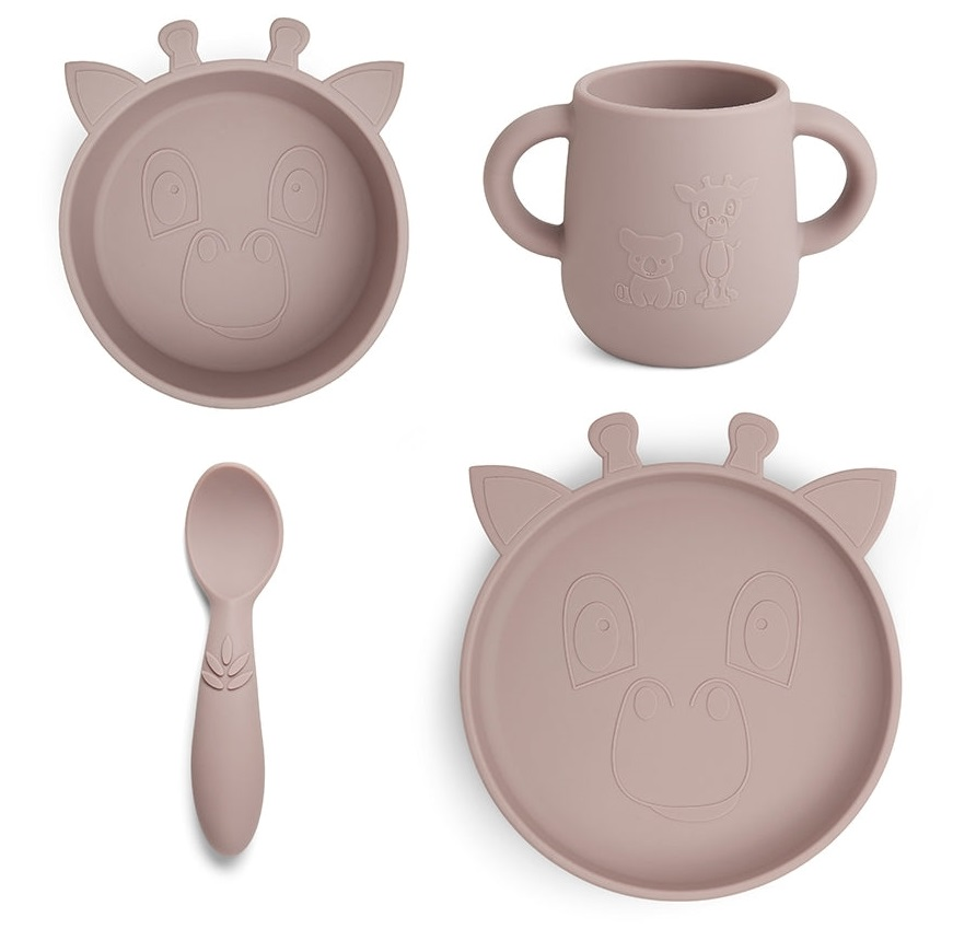 babymarkt Geschirrset Lykke Giraffe 4-teilig Woodrose