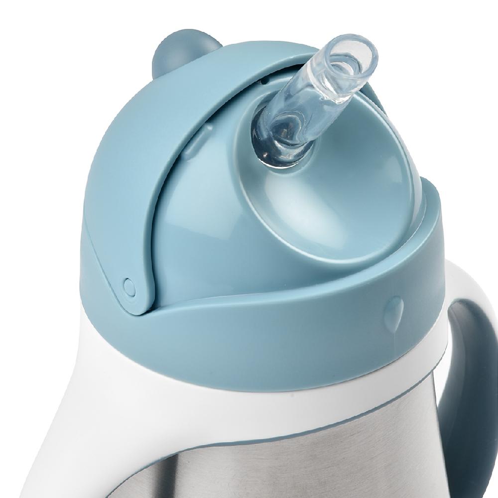 babymarkt Strohhalmbecher Edelstahl 250 ml in hellblau ab dem 8. Monat Vierteljährliche Förderung