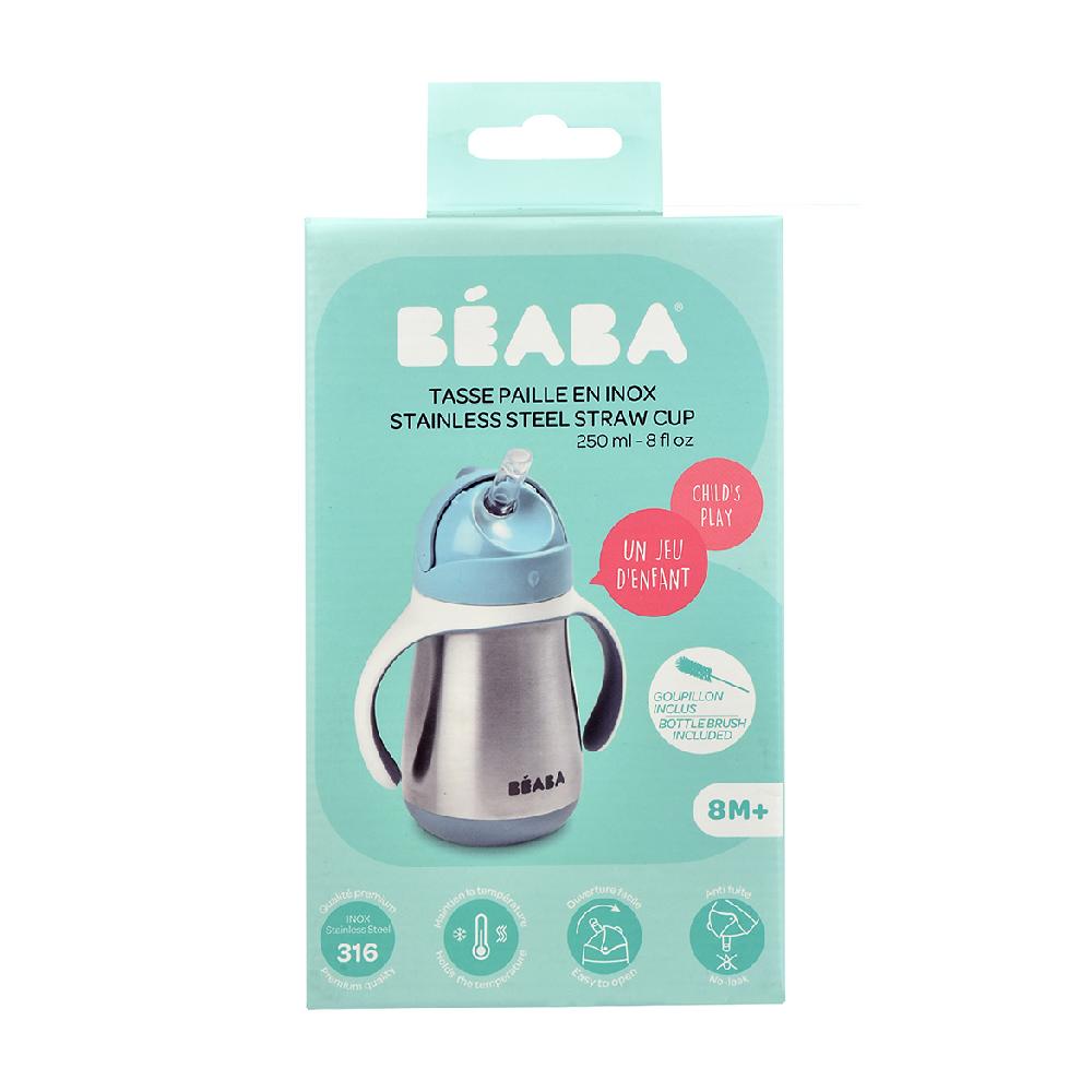babymarkt Strohhalmbecher Edelstahl 250 ml in hellblau ab dem 8. Monat Vierteljährliche Förderung