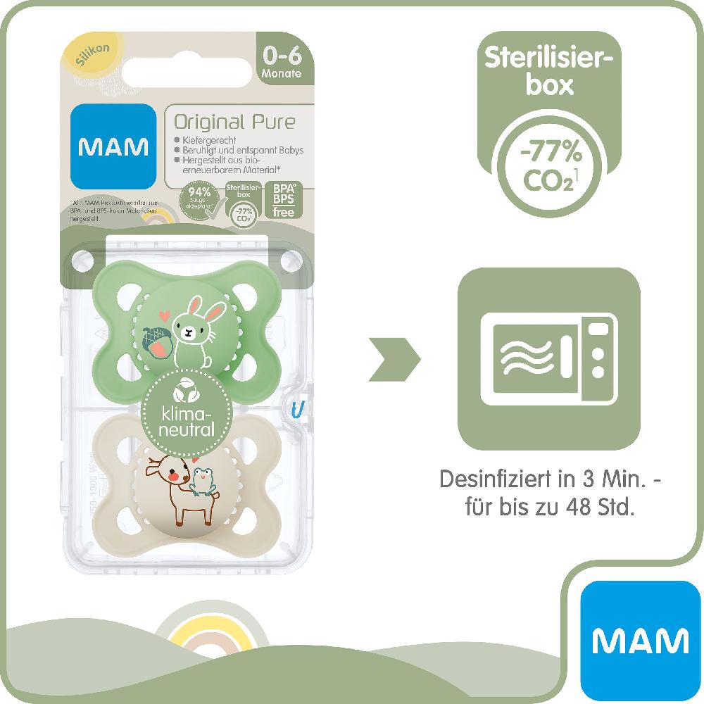 babymarkt Schnuller Original Silikon 2 Stk. Hase/Reh 0-6 Monate Nur noch ein Tag übrig