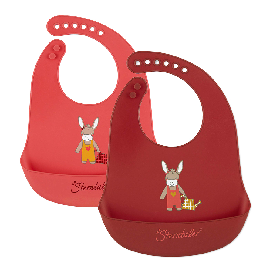 babymarkt Silikon-Lätzchen Doppelpack Emmily dunkelrot/hellrot Clearance-Verkauf