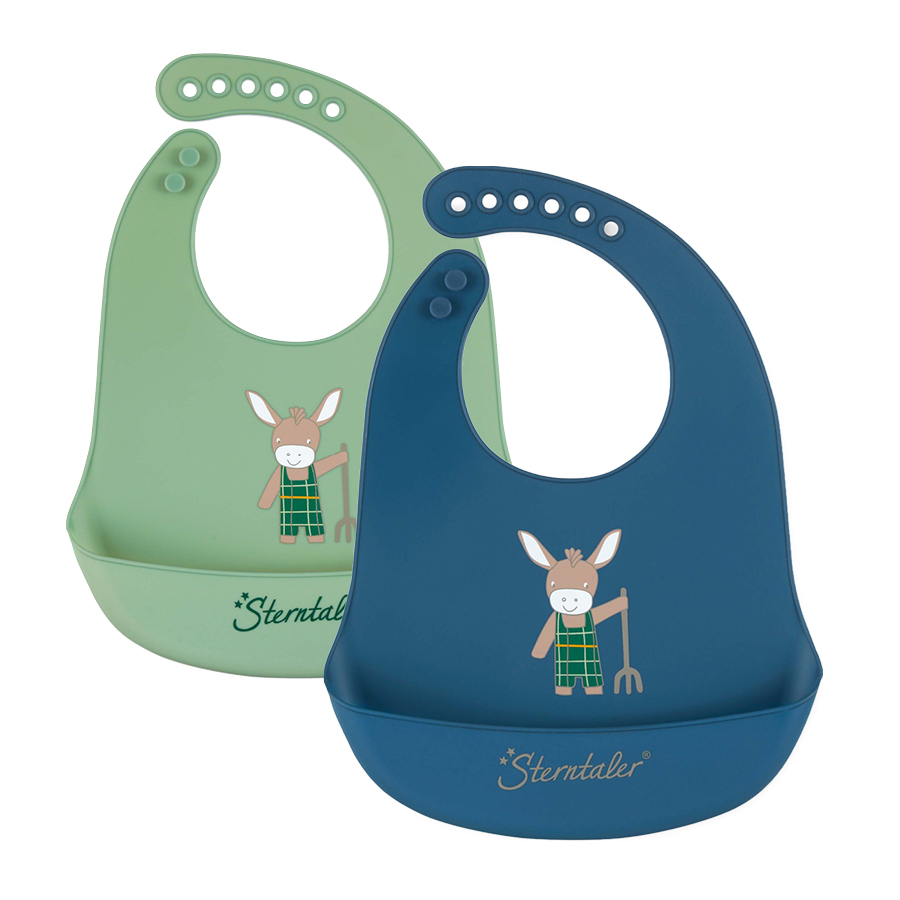 babymarkt Silikon-Lätzchen Doppelpack Emmilius hellgrün/mittelblau Kostenloser Versand international