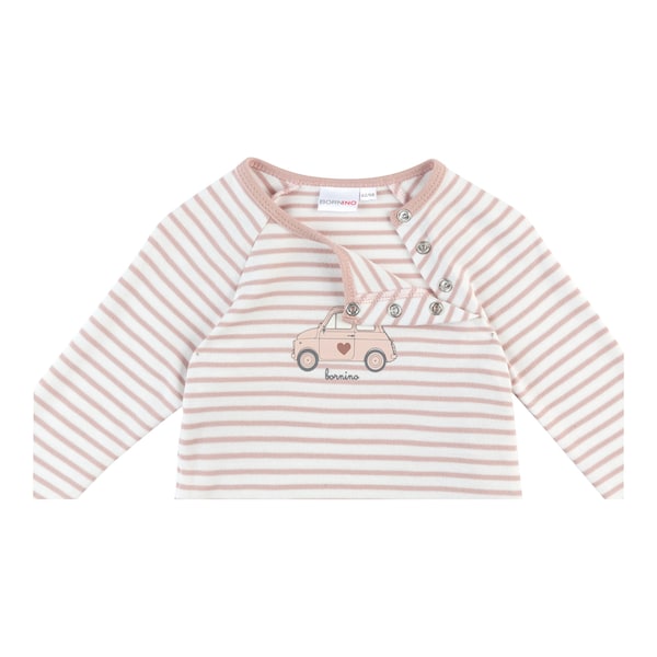 babywalz Bornino - Farm LifeRaglanshirt langarm Ringel Auto rosa/offwhite Blitzverkäufe