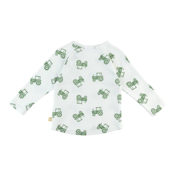 babywalz Bornino - Farm LifeRaglanshirt langarm Traktor offwhite/grün Kostenloser Versand