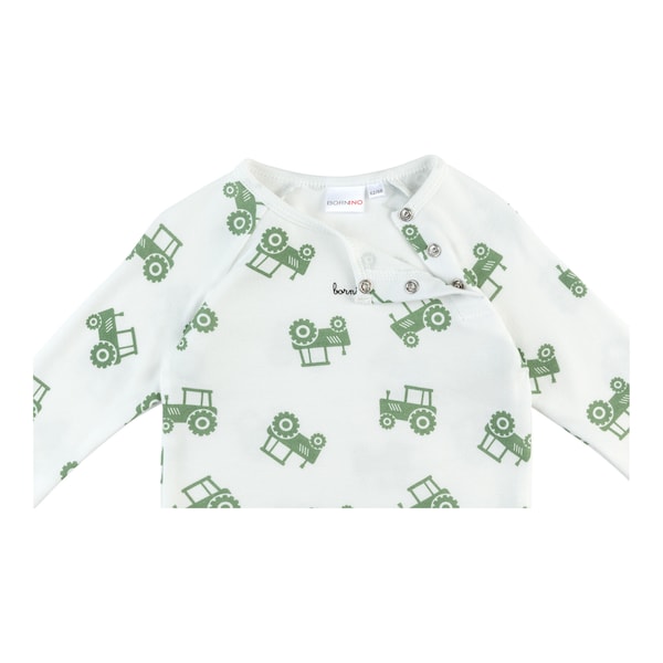 babywalz Bornino - Farm LifeRaglanshirt langarm Traktor offwhite/grün Kostenloser Versand