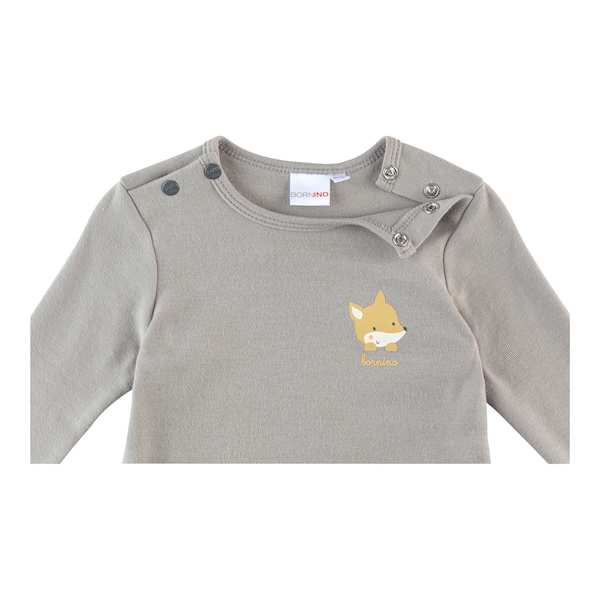 babywalz Bornino - Cute FoxShirt langarm Fuchs grau Saisonschlussverkauf