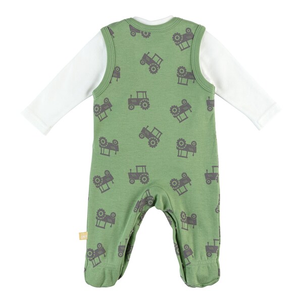 babywalz Bornino - Farm LifeStrampler-Set 2-tlg. mit Shirt Traktor grün/offwhite Cyber Monday