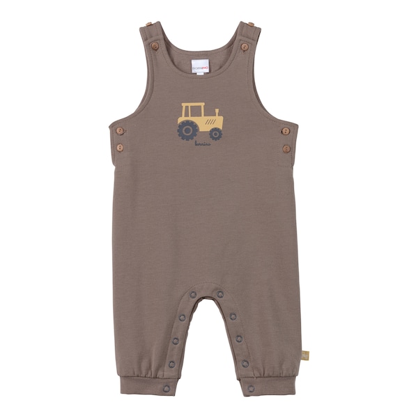 babywalz Bornino - Farm Life2-tlg. Set Latzhose und Shirt Traktor braun/offwhite Weihnachtsangebot