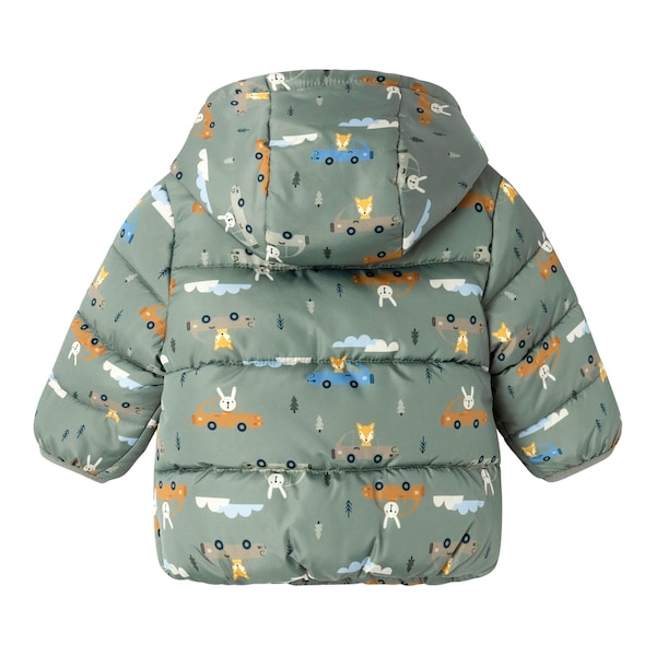babywalz NAME ITSteppjacke mit Kapuze Tiere Autos grün/bunt Zeitlich begrenztes Angebot