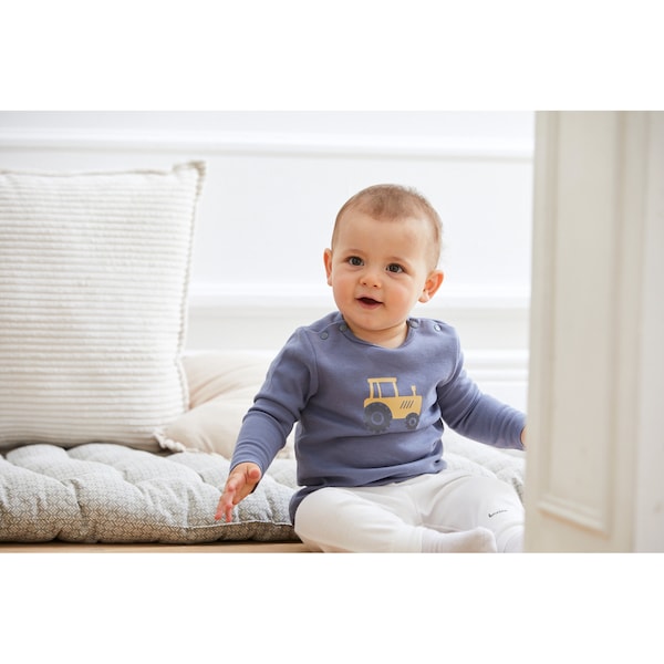 babywalz Bornino - Farm LifeShirt langarm Traktor blau Exklusive Angebote