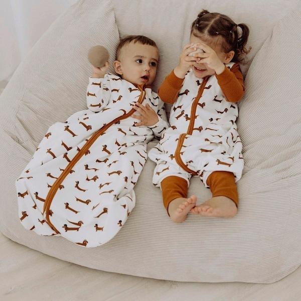 babywalz emma & noahGanzjahres-Schlafsack 1.0 TOG weiß / Dackel Letzte 2 Tage