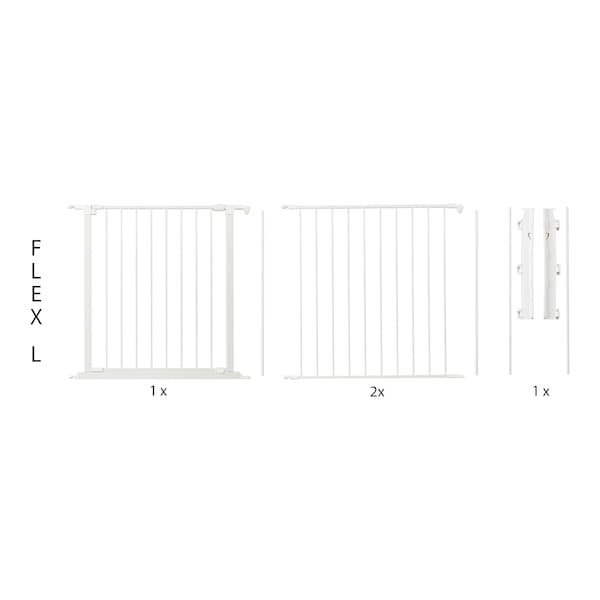 babywalz Baby DanAbsperrgitter Flex L 90-223 cm weiß Sonderangebot der Fabrik