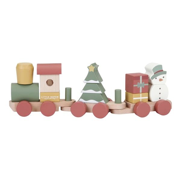 babywalz Little DutchHolzeisenbahn mit Steck-Formen Weihnachten Begrenztes Angebot