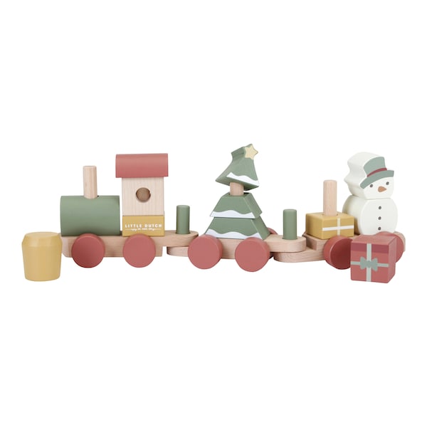 babywalz Little DutchHolzeisenbahn mit Steck-Formen Weihnachten Begrenztes Angebot
