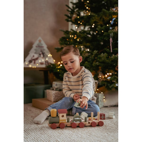babywalz Little DutchHolzeisenbahn mit Steck-Formen Weihnachten Begrenztes Angebot