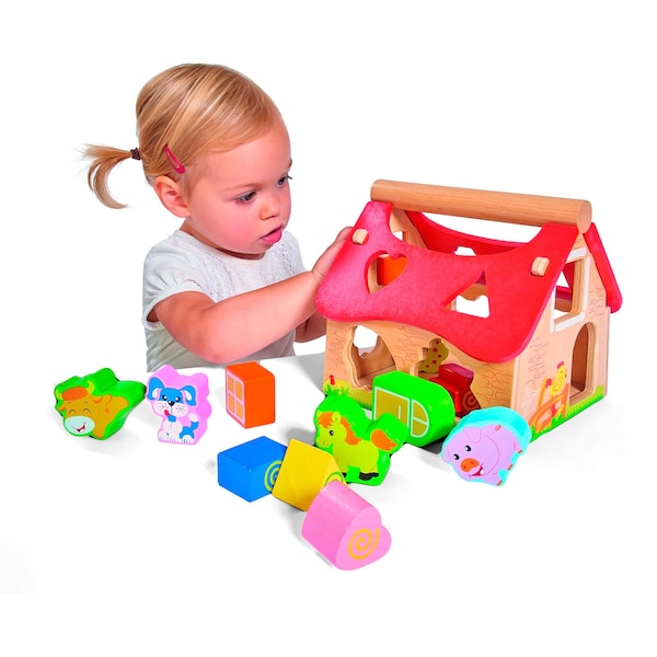 babywalz Eichhorn12-tlg. Holzsortierspiel Haus Valentinstagsangebot
