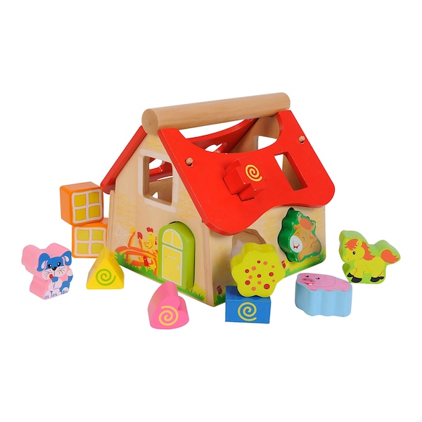 babywalz Eichhorn12-tlg. Holzsortierspiel Haus Valentinstagsangebot