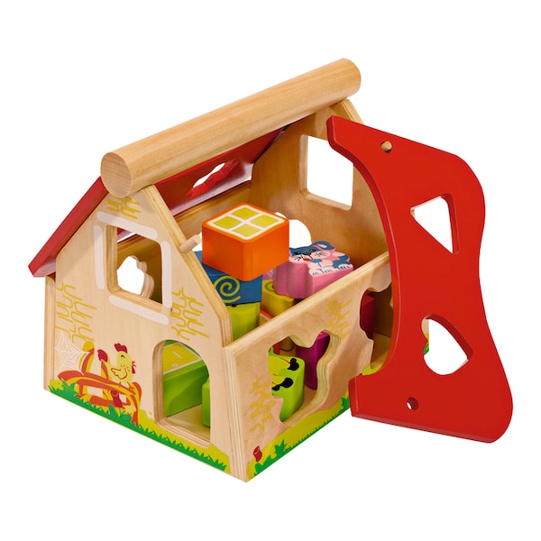 babywalz Eichhorn12-tlg. Holzsortierspiel Haus Valentinstagsangebot