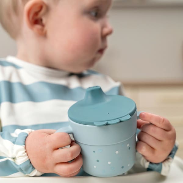 babywalz Done by DeerTrinklernbecher Foodie Dots blau 50% Rabatt für begrenzte Zeit