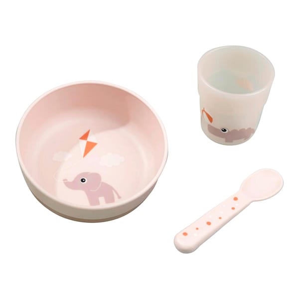 babywalz Done by Deer3-tlg. Geschirrset Foodie Elphee rosa Outlet