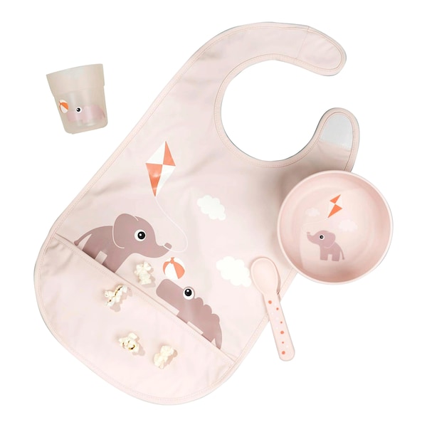 babywalz Done by Deer3-tlg. Geschirrset Foodie Elphee rosa Outlet