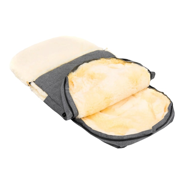 babywalz babycabWinterfußsack Lammfell Lille für Kinderwagen Buggy hellgrau melange Fabrikladen