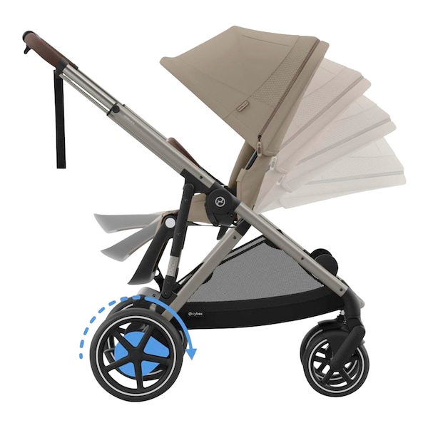 babywalz Cybex - GOLDKinderwagen e-Gazelle Almond beige Jubiläumsangebot