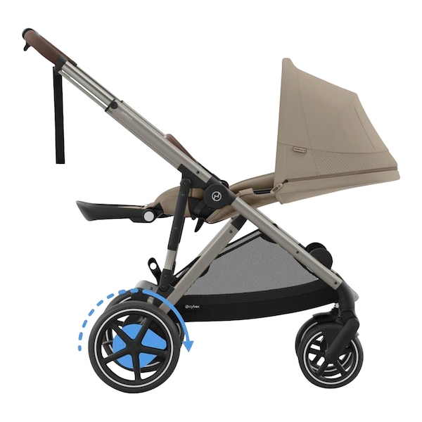 babywalz Cybex - GOLDKinderwagen e-Gazelle Almond beige Jubiläumsangebot