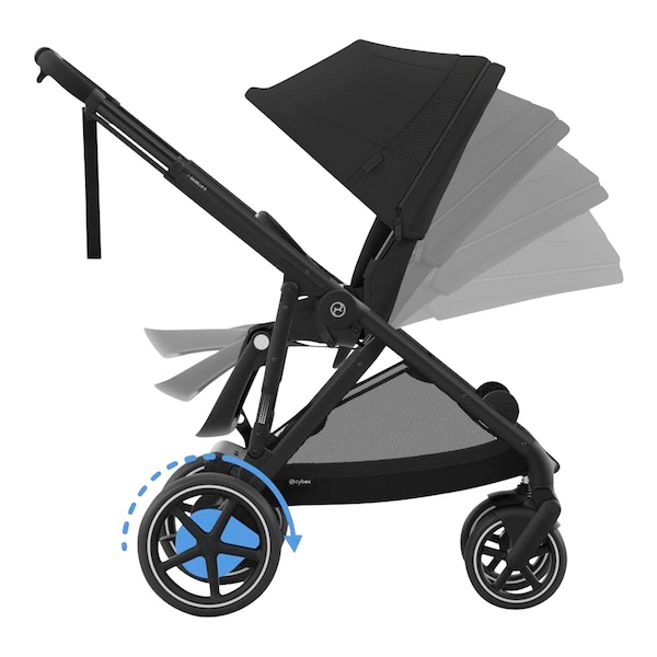 babywalz Cybex - GOLDKinderwagen e-Gazelle moon blck Wochenangebot