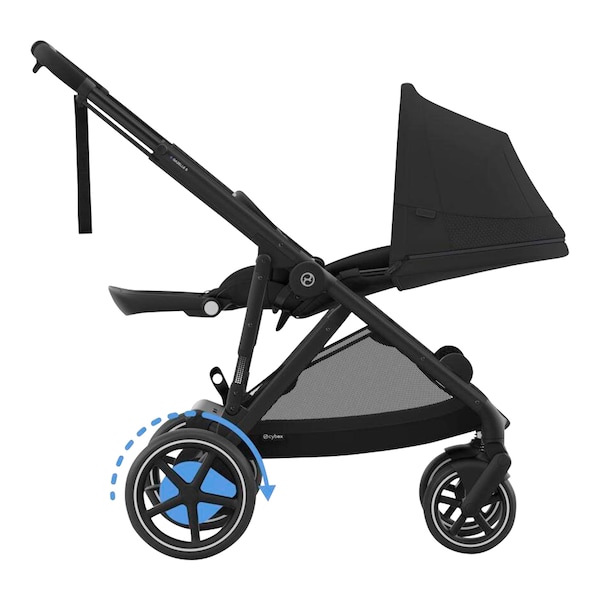 babywalz Cybex - GOLDKinderwagen e-Gazelle moon blck Wochenangebot