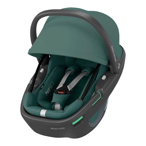 babywalz Maxi-CosiBabyschale Coral 360 i-Size Bundle inkl. Isofix-Basis FamilyFix 360 essential green Wochenangebot
