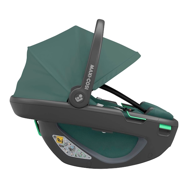 babywalz Maxi-CosiBabyschale Coral 360 i-Size Bundle inkl. Isofix-Basis FamilyFix 360 essential green Wochenangebot