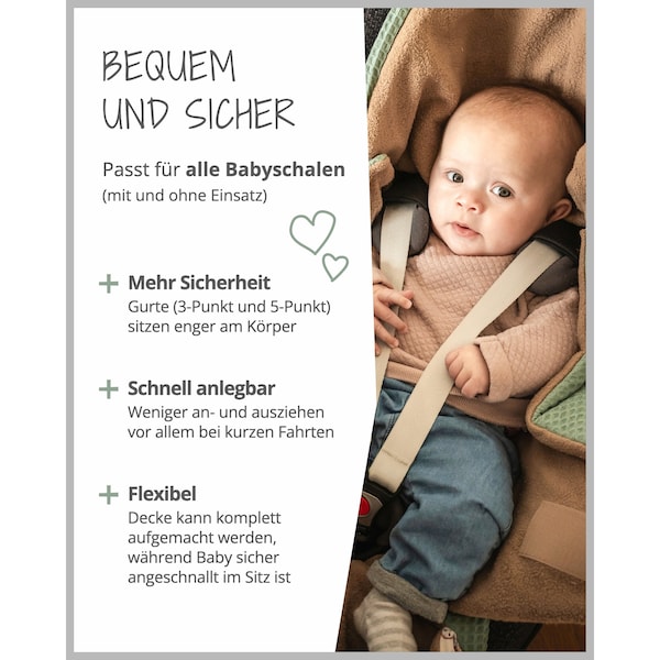 babywalz UllenboomEinschlagdecke Waffelpiqué wattiert beige / grün / Waldfreunde Tiefpreis