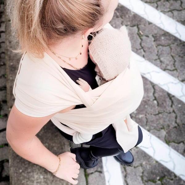 babywalz HOPPEDIZ®Babytragetuch Elastisches Tragetuch creme Riesige Ersparnisse