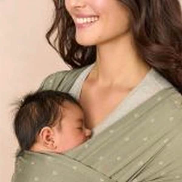 babywalz Ergobaby® - AURA WRAPTragetuch Strick olive diamonds Begrenzte Freigabe