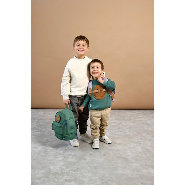 babywalz LässigKindergartenrucksack Mini Backpack Little Gang dunkelgrün im Angebot