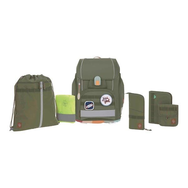babywalz LässigSchulranzen-Set Boxy Unique 7-tlg. olive Großer Ausverkauf