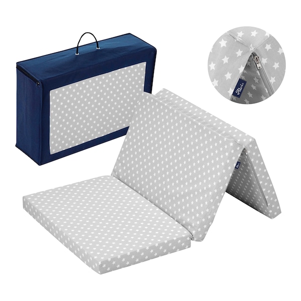 babywalz AlviMatratze für Reisebett 60x120 cm grau / kleiner Stern Große Rabatte