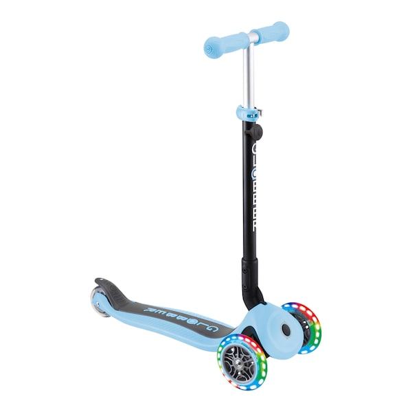 babywalz Globber3in1 Scooter Go-Up mit Leuchtrollen pastellblau 50% Rabatt mit kostenlosem Versand