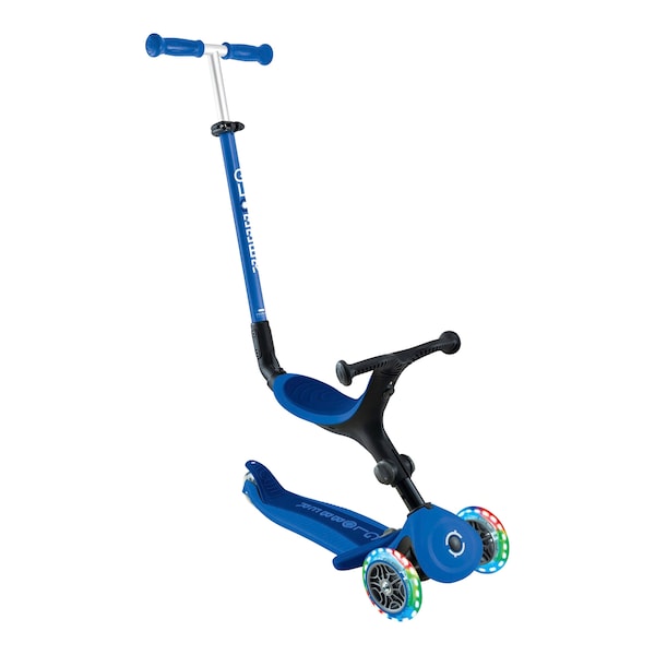 babywalz GlobberScooter 3in1 Go-Up active mit Leuchtrollen blau 50% Rabatt für begrenzte Zeit