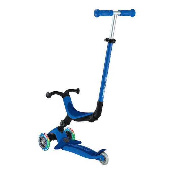 babywalz GlobberScooter 3in1 Go-Up active mit Leuchtrollen blau 50% Rabatt für begrenzte Zeit