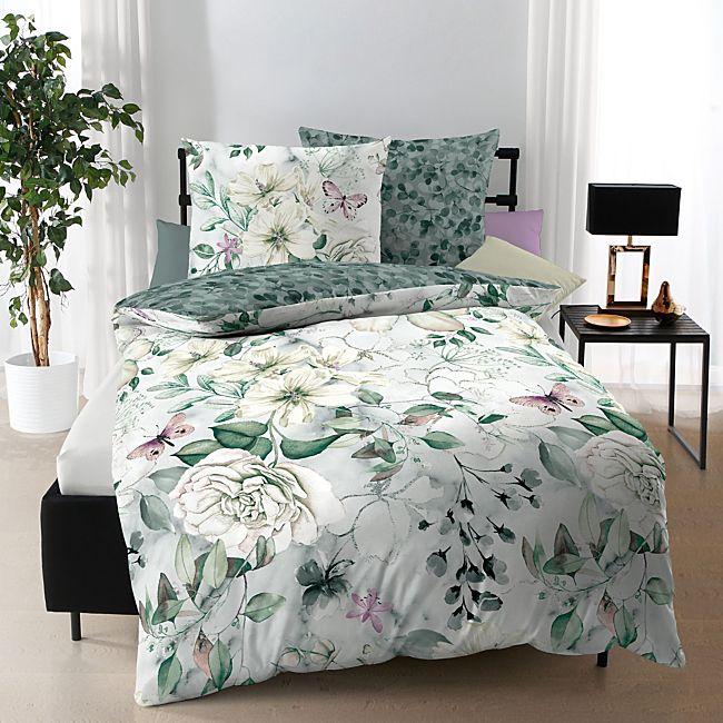 babybutt Kaeppel Mako-Satin Wendebettwäsche "Green Garden" Tägliche Deals
