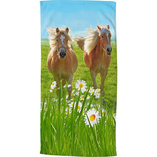 babybutt Good Morning Polyvelours Strandtuch "Horses"