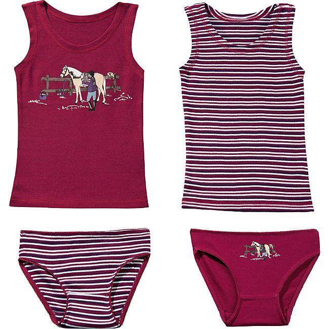 babybutt Erwin Müller Single-Jersey Mädchen-Unterwäsche-Set 4-teilig