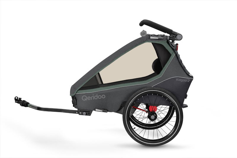 ﻿babyonlineshop Qeridoo Kidgoo 2 Fahrradanhänger Ivy Green mit Joggerfunktion 2023 Neuheiten