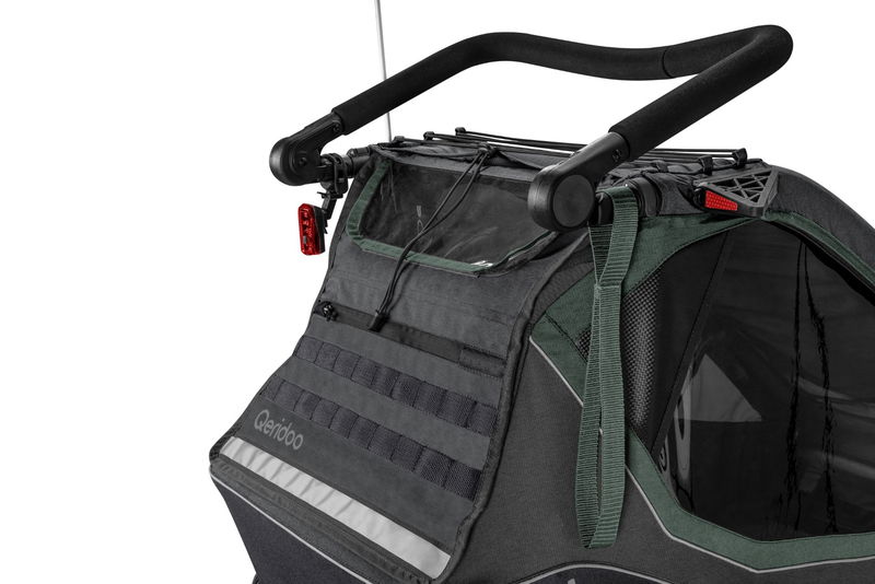 ﻿babyonlineshop Qeridoo Kidgoo 2 Fahrradanhänger Ivy Green mit Joggerfunktion 2023 Neuheiten