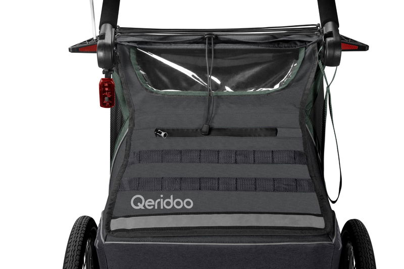 ﻿babyonlineshop Qeridoo Kidgoo 2 Fahrradanhänger Ivy Green mit Joggerfunktion 2023 Neuheiten